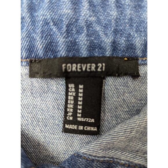 Forever 21 Skirt Women's Size Medium Button Front Denim Mini A-Line 100% Cotton - Picture 5 of 5
